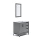 ELIZABETH 36"W x 34.25"H Cashmere Gray Single-Sink Vanity with Carrara White Marble Countertop + Mirror