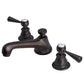 American 20th Century Classic Widespread Bathroom F2-0009 Faucets With Pop-Up Drain in Oil Rubbed Bronze Finish, With Torch Lever Handles, Hot And Cold Labels Included