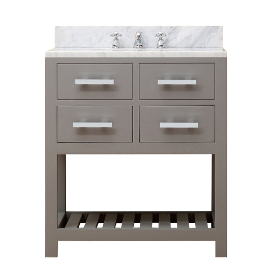 MADALYN 30"W x 34"H Cashmere Gray Single-Sink Vanity + Faucets