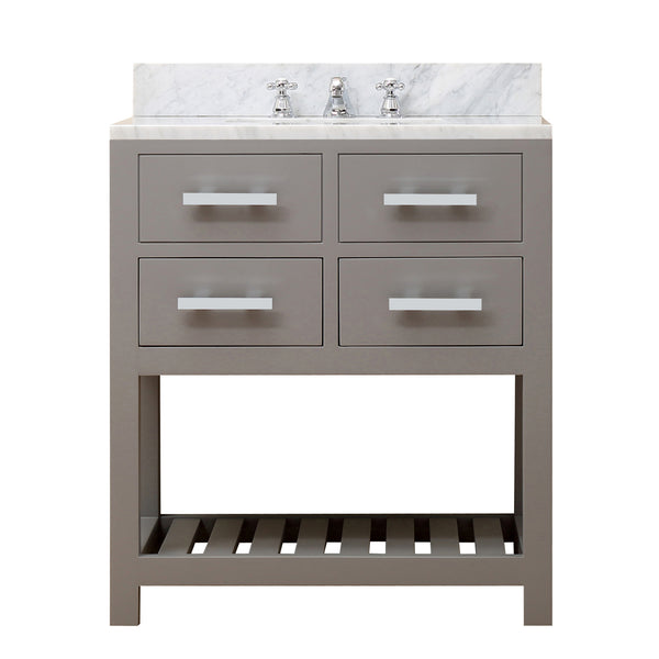 MADALYN 30W x 34H Cashmere Gray Single-Sink Vanity + Faucets