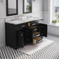 MADISON 60"W x 34"H Espresso Double-Sink Vanity + Faucets