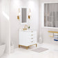 BRISTOL 30"W x 34"H Pure White Single-Sink Vanity with Carrara White Marble Countertop