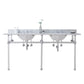 EMPIRE 72"W x 34"H  Double Washstand , P-Trap, Countertop with Sink, and F2-0009 Faucet included, in Chrome Finish