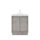 HUGO 30"W x 34.3"H Gray Oak Single-Sink Vanity with Carrara White Marble Countertop