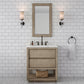 OAKMAN 30"W x 34.3"H Gray Oak Single-Sink Vanity with Carrara White Marble Countertop + Rectangular Mirror