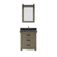 ABERDEEN 30"W x 34"H Grizzle Gray Single-Sink Vanity with Blue Limestone Countertop + Hook Faucet and Mirror