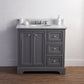 DERBY 36"W x 34"H Cashmere Gray Single-Sink Vanity with Carrara White Marble Countertop + Mirror