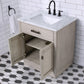 CHESTNUT 30"W x 34.2"H Gray Oak Single-Sink Vanity with Carrara White Marble Countertop