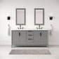 ELIZABETH 72"W x 34.25"H Cashmere Gray Double-Sink Vanity with Carrara White Marble Countertop