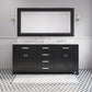 MADISON 72"W x 34"H Espresso Double-Sink Vanity + Mirror