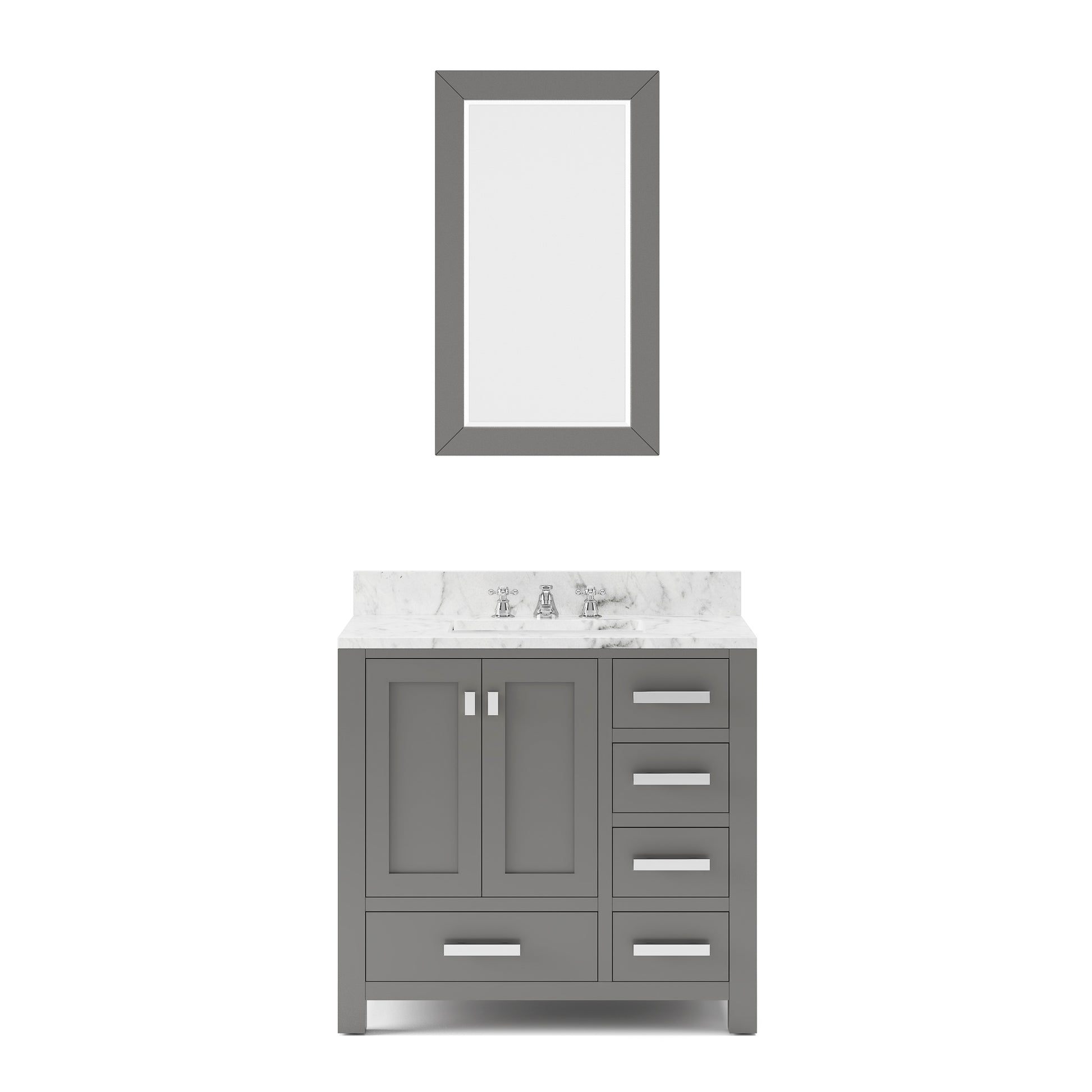 MADISON 36"W x 34"H Cashmere Gray Single-Sink Vanity + Mirror