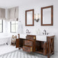 PAISLEY 72"W x 33"H Sierra Rustic Double-Sink Vanity with Carrara White Marble Countertop