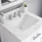 MADISON 24"W x 34"H Pure White Single-Sink Vanity + Faucets & Mirror