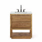 OAKMAN 30"W x 34.3"H Mango Wood Single-Sink Vanity with Carrara White Marble Countertop + Oil-Rubbed Bronze Faucet