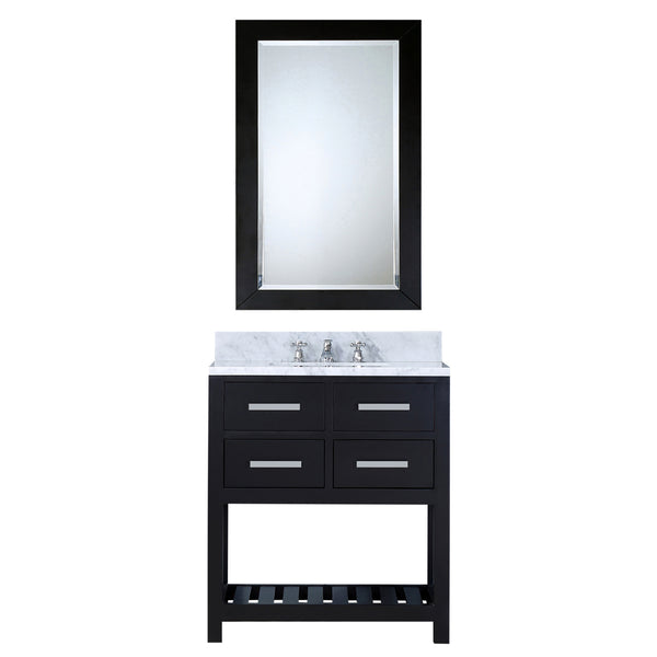 MADALYN 30W x 34H Espresso Single-Sink Vanity + Faucets & Mirror