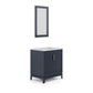 ELIZABETH 30"W x 34.25"H Monarch Blue Single-Sink Vanity with Carrara White Marble Countertop + Mirror