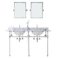 EMPIRE 60"W x 34"H  Double Washstand , P-Trap, Countertop with Sink, F2-0012 Faucet and Mirror included, in Chrome Finish