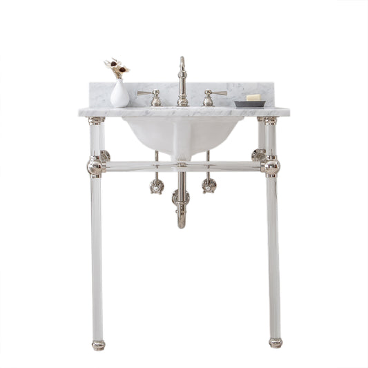 EMPIRE 30"W x 34"H  Single Washstand , P-Trap, Countertop with Sink, and F2-0012 Faucet included, in Polished Nickel Finish