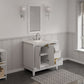 ELIZABETH 36"W x 34.25"H Pure White Single-Sink Vanity with Carrara White Marble Countertop + Mirror