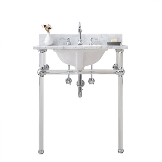 EMPIRE 30"W x 34"H  Single Washstand , P-Trap, Countertop with Sink, and F2-0012 Faucet included, in Chrome Finish