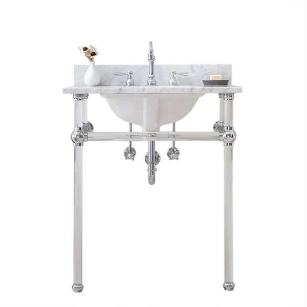 EMPIRE 30W x 34H  Single Washstand , P-Trap, Countertop with Sink, and F2-0012 Faucet included, in Chrome Finish