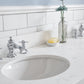 PALACE 60"W x 34"H Pure White Vanity with Carrara Quartz Countertop + Faucets (F2-0013), Chrome Finish Hardware