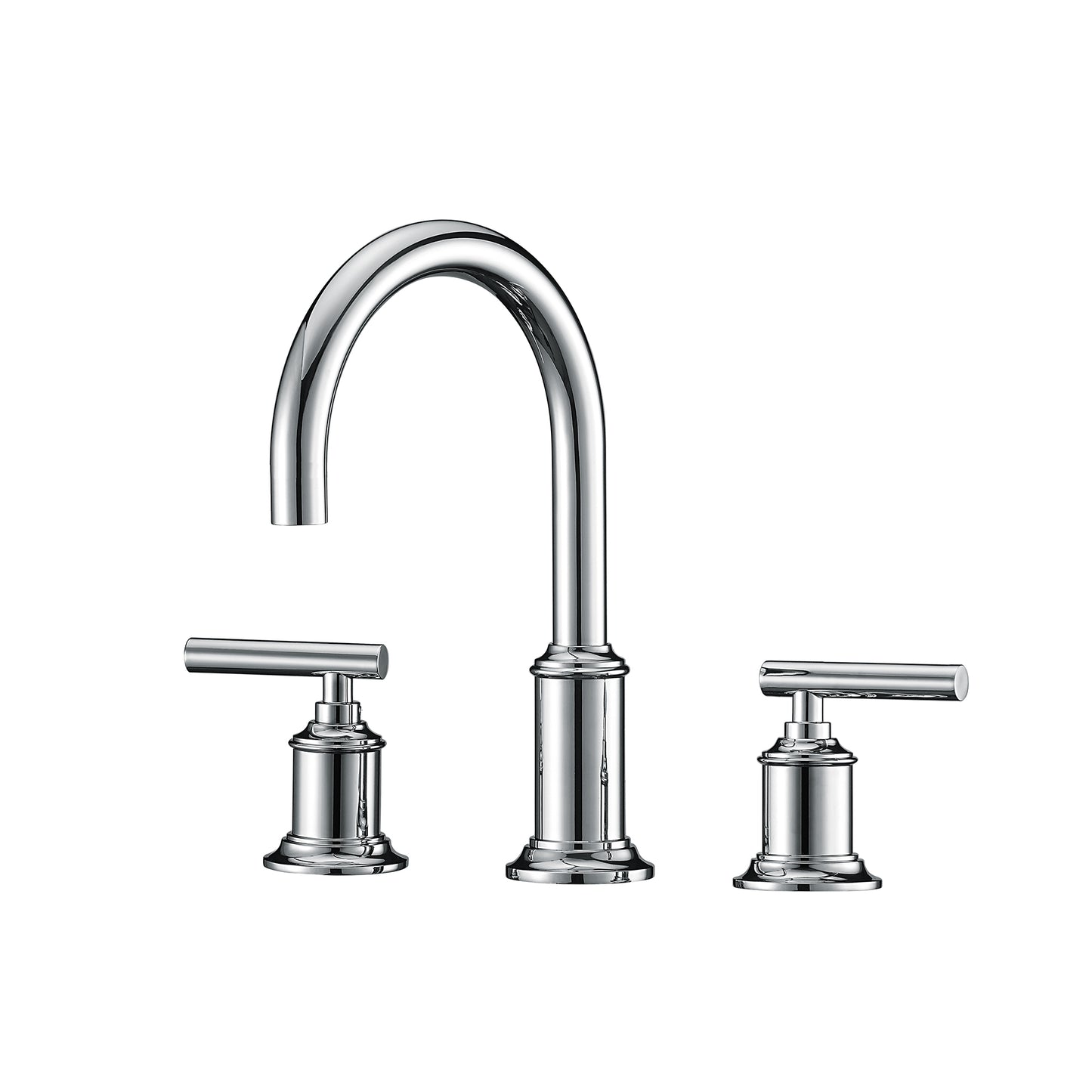 Water Creation Modern Gooseneck Spout Widespread Faucet F2-0014 in Triple Plated Chrome 