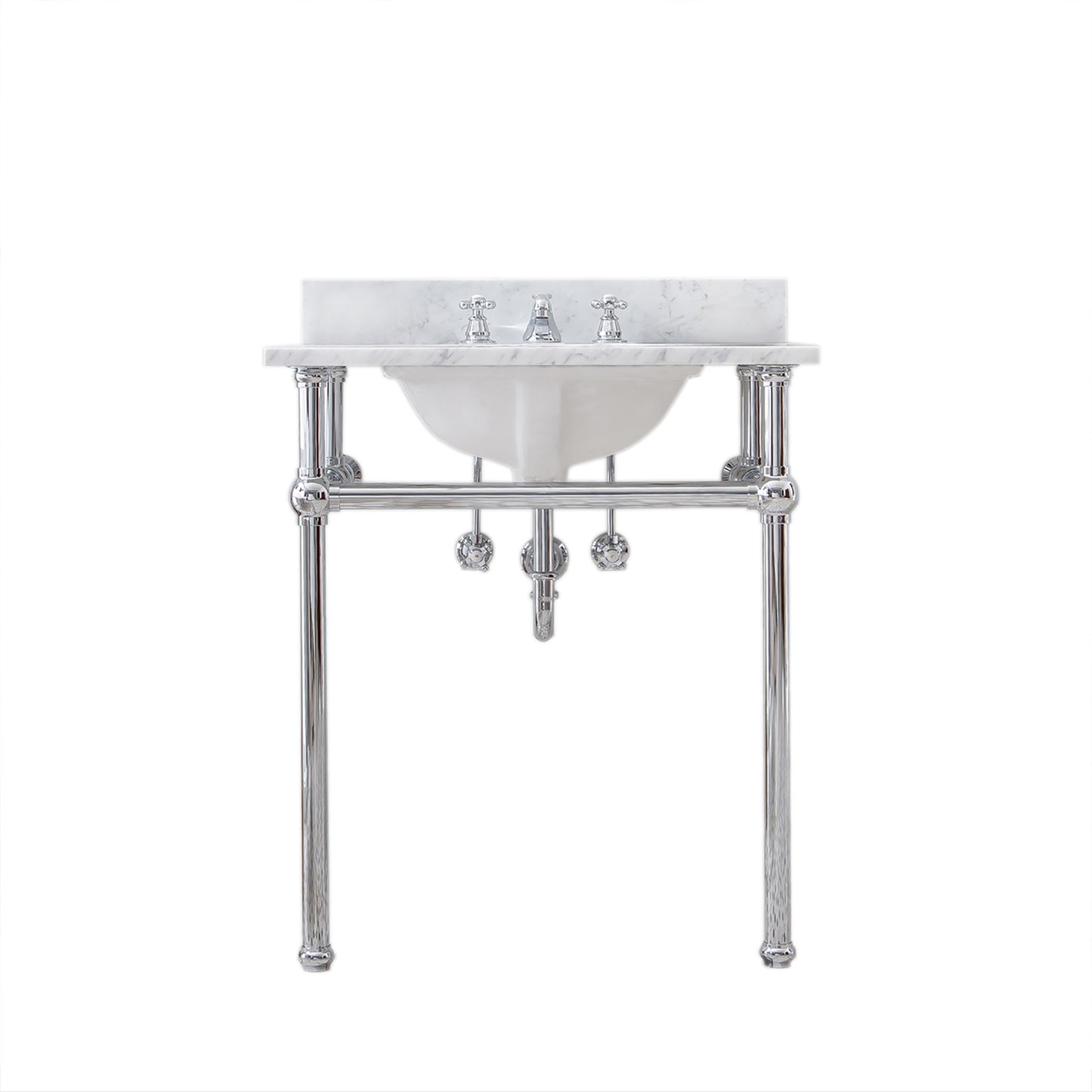 EMBASSY 30"W x 34"H  Single Washstand , P-Trap, Countertop with Sink, and F2-0009 Faucet included, in Chrome Finish