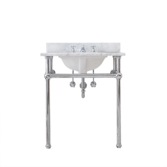 EMBASSY 30"W x 34"H  Single Washstand , P-Trap, Countertop with Sink, and F2-0009 Faucet included, in Chrome Finish