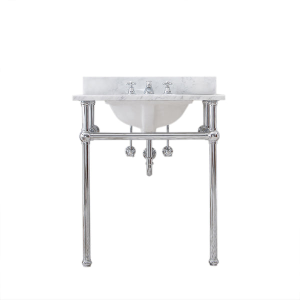 EMBASSY 30W x 34H  Single Washstand , P-Trap, Countertop with Sink, and F2-0009 Faucet included, in Chrome Finish