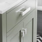 MADISON 30"W x 34"H Glacial Green Single-Sink Vanity with Carrara White Marble Countertop + Gooseneck Faucet