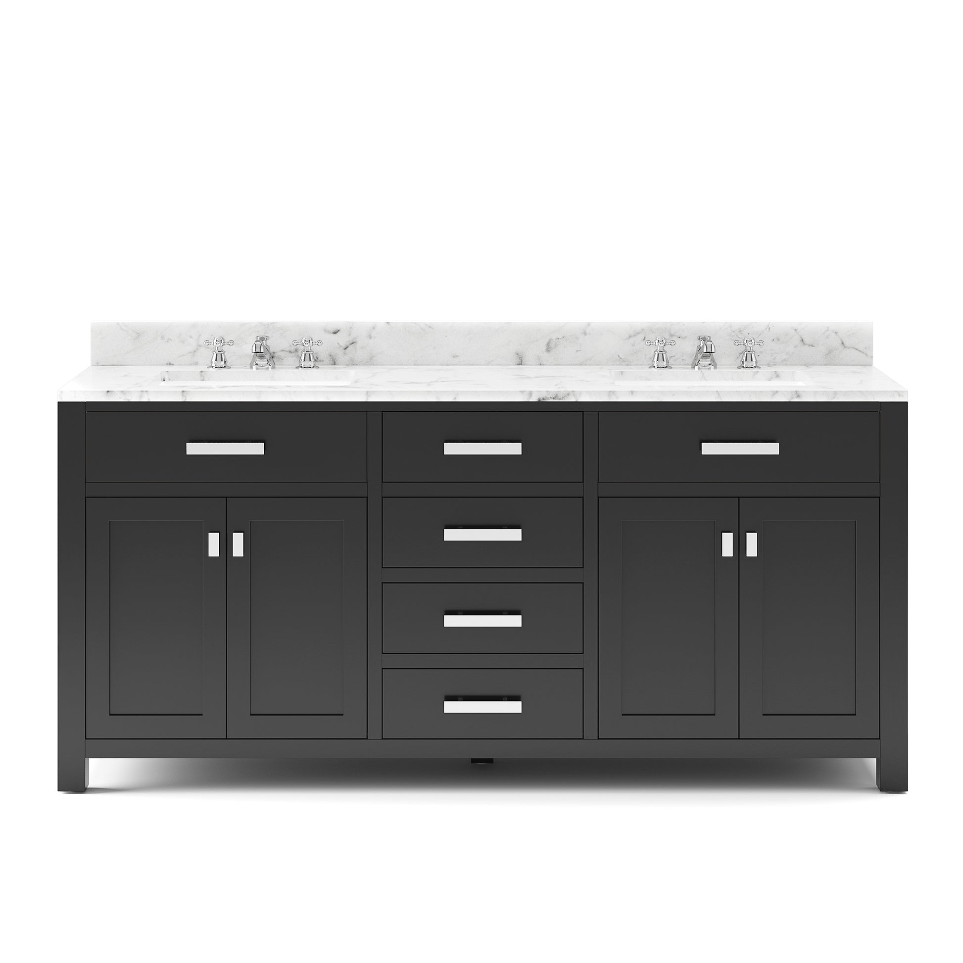 MADISON 72"W x 34"H Espresso Double-Sink Vanity + Faucets