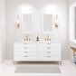 BRISTOL 72"W x 34"H Pure White Double-Sink Vanity with Carrara White Marble Countertop