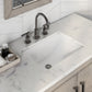 HUGO 48"W x 34.3"H Gray Oak Single-Sink Vanity with Carrara White Marble Countertop + Gooseneck Faucet and Mirror