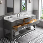 MADALYN 72"W x 34"H Cashmere Gray Double-Sink Vanity + Mirrors