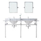 EMPIRE 72"W x 34"H  Double Washstand , P-Trap, Countertop with Sink, F2-0012 Faucet and Mirror included, in Chrome Finish