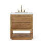 OAKMAN 30"W x 34.3"H Mango Wood Single-Sink Vanity with Carrara White Marble Countertop + Satin Gold Faucet