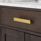 CHESTNUT 60"W x 34.2"H Brown Oak Double-Sink Vanity with Carrara White Marble Countertop + Mirrors