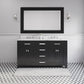 MADISON 60"W x 34"H Espresso Double-Sink Vanity + Faucets & Mirror