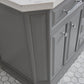 PALACE 60"W x 34"H Cashmere Gray Vanity with Carrara Quartz Countertop + Mirror, Chrome Finish Hardware & Mirror