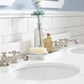 QUEEN 60"W x 34"H Pure White Double-Sink Vanity with Carrara Quartz Countertop + Faucets (F2-0009)