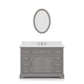 DERBY 48"W x 34"H Cashmere Gray Single-Sink Vanity with Carrara White Marble Countertop + Faucet & Mirror