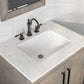 HUGO 30"W x 34.3"H Gray Oak Single-Sink Vanity with Carrara White Marble Countertop + Hook Faucet