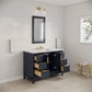 ELIZABETH 48"W x 34.25"H Monarch Blue Single-Sink Vanity with Carrara White Marble Countertop + Faucets (F2-0013-06-FX)