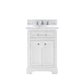 DERBY 24"W x 34"H Pure White Single-Sink Vanity with Carrara White Marble Countertop