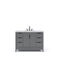 ELIZABETH 48"W x 34.25"H Cashmere Gray Single-Sink Vanity with Carrara White Marble Countertop + Faucets (F2-0012-03-TL)