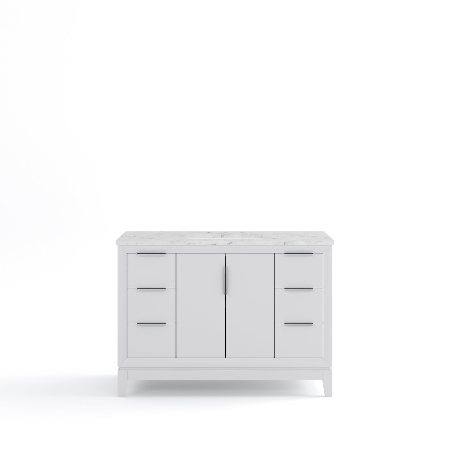 ELIZABETH 48"W x 34.25"H Pure White Single-Sink Vanity with Carrara White Marble Countertop