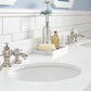 QUEEN 72"W x 34"H Pure White Double-Sink Vanity with Carrara Quartz Countertop + Faucets (F2-0013)