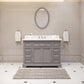 DERBY 48"W x 34"H Cashmere Gray Single-Sink Vanity with Carrara White Marble Countertop + Faucet & Mirror