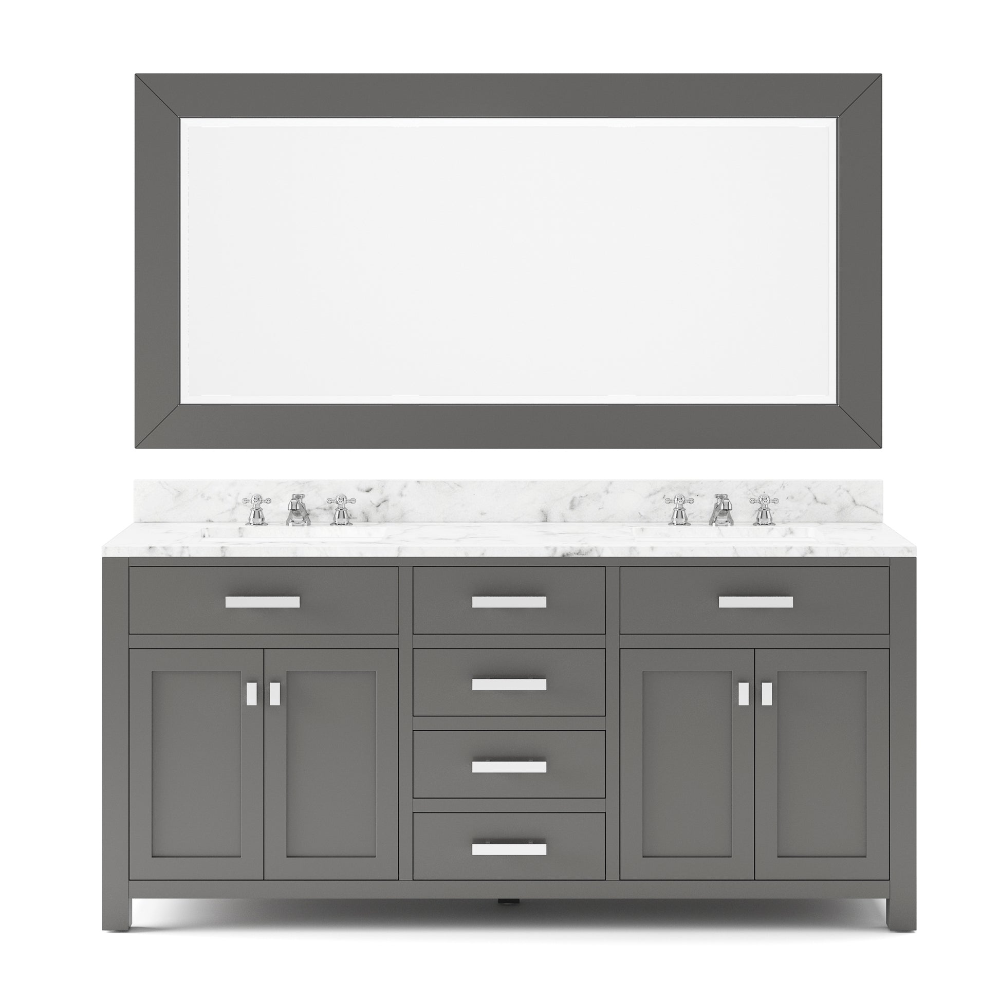 MADISON 72"W x 34"H Cashmere Gray Double-Sink Vanity + Faucets & Mirror